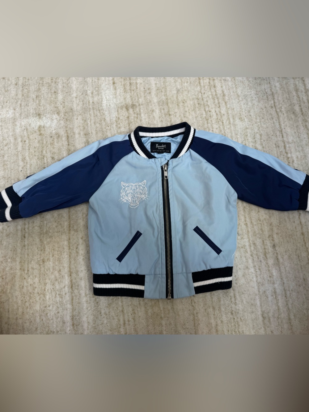 Bardot Light Blue & Navy Kids Bomber Jacket